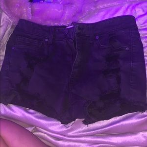 black short shorts. mid rise.